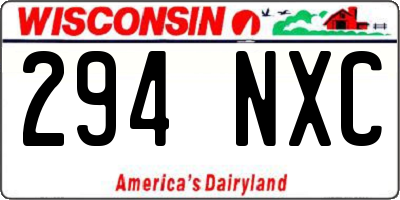 WI license plate 294NXC