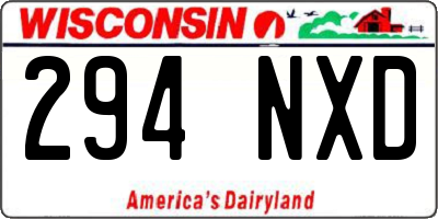WI license plate 294NXD