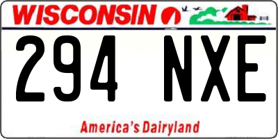 WI license plate 294NXE