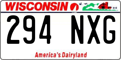 WI license plate 294NXG