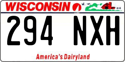 WI license plate 294NXH