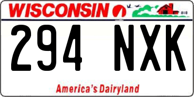 WI license plate 294NXK