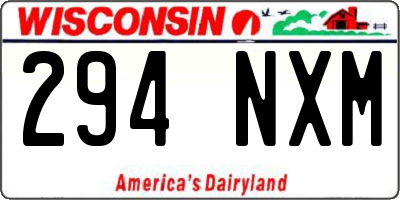 WI license plate 294NXM