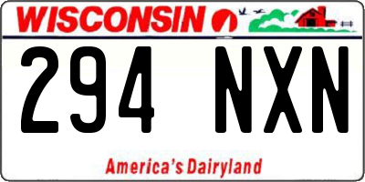 WI license plate 294NXN