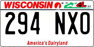 WI license plate 294NXO