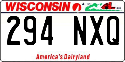 WI license plate 294NXQ