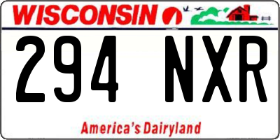WI license plate 294NXR