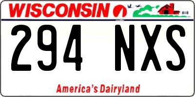 WI license plate 294NXS