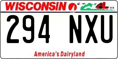 WI license plate 294NXU