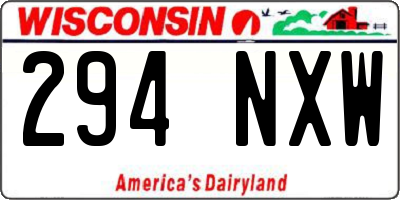 WI license plate 294NXW