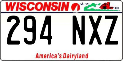WI license plate 294NXZ