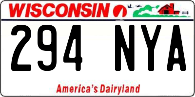 WI license plate 294NYA