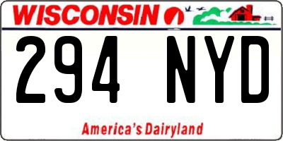 WI license plate 294NYD