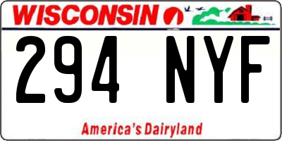 WI license plate 294NYF