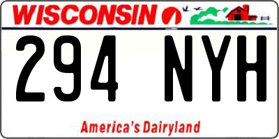 WI license plate 294NYH