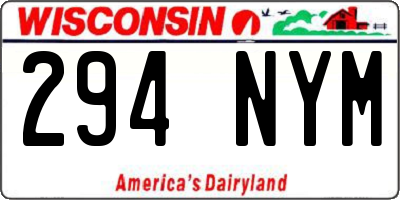 WI license plate 294NYM