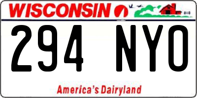 WI license plate 294NYO