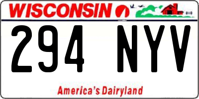 WI license plate 294NYV
