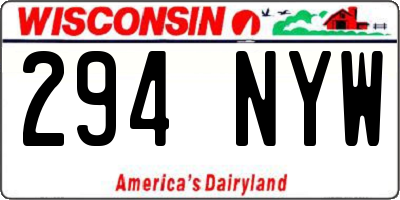 WI license plate 294NYW