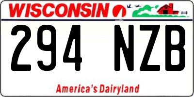 WI license plate 294NZB