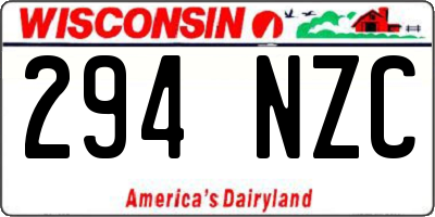 WI license plate 294NZC