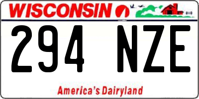 WI license plate 294NZE