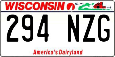 WI license plate 294NZG