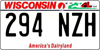 WI license plate 294NZH