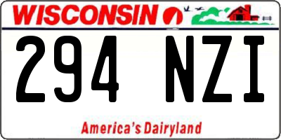 WI license plate 294NZI