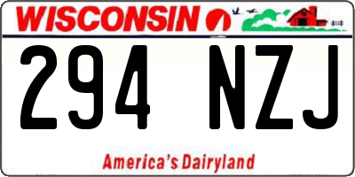 WI license plate 294NZJ