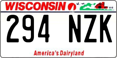 WI license plate 294NZK
