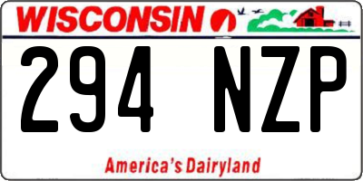 WI license plate 294NZP