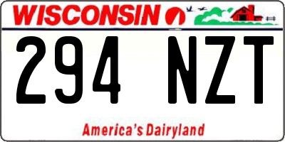 WI license plate 294NZT