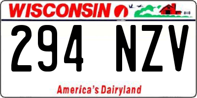 WI license plate 294NZV