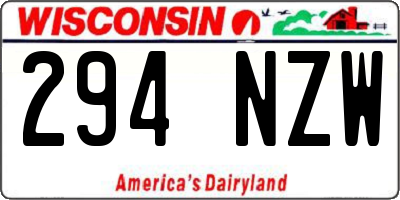 WI license plate 294NZW