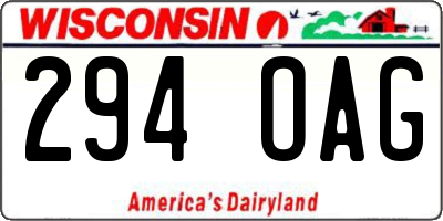 WI license plate 294OAG