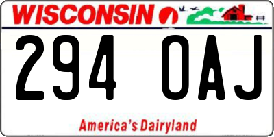 WI license plate 294OAJ