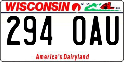 WI license plate 294OAU