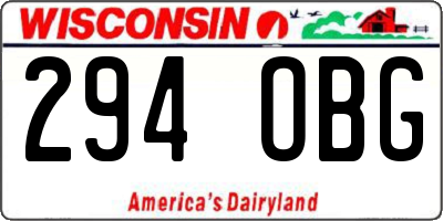 WI license plate 294OBG