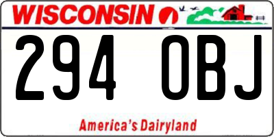 WI license plate 294OBJ