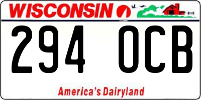 WI license plate 294OCB