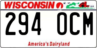 WI license plate 294OCM
