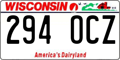 WI license plate 294OCZ