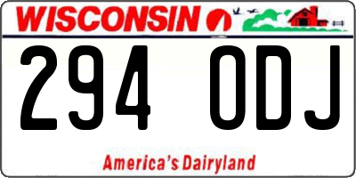 WI license plate 294ODJ
