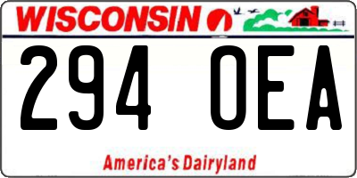 WI license plate 294OEA