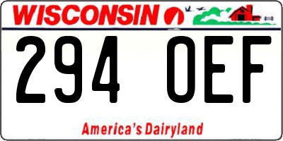 WI license plate 294OEF