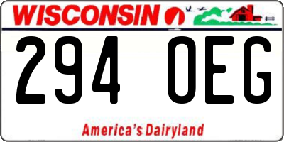 WI license plate 294OEG
