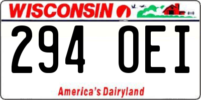 WI license plate 294OEI