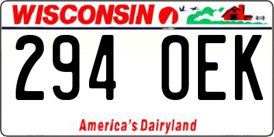 WI license plate 294OEK