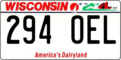 WI license plate 294OEL